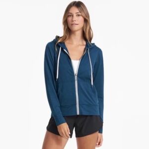 New Vuori Halo Performance Hoodie 2.0 Cosmo Heather Teal Women's HTF Size L